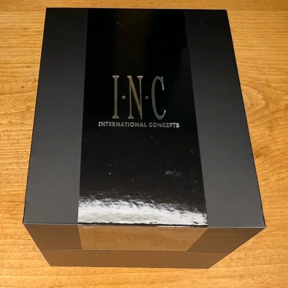 INC Men’s Navy Blue & White Striped Denim Strap Watch 42mm - Picture 3 of 9